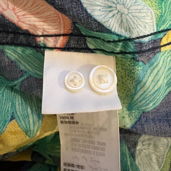 Abercrombie & Fitch Citrus Fruit Short Sleeve Button Down Cotton Shirt Size S - Picture 6 of 8